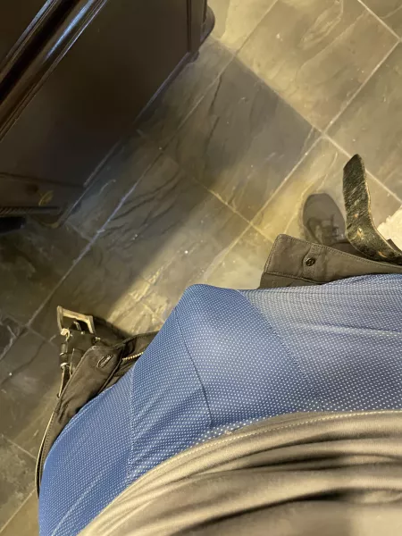 View under the dress pants today. Any women willing to come and peel these off? [m] by ap4444