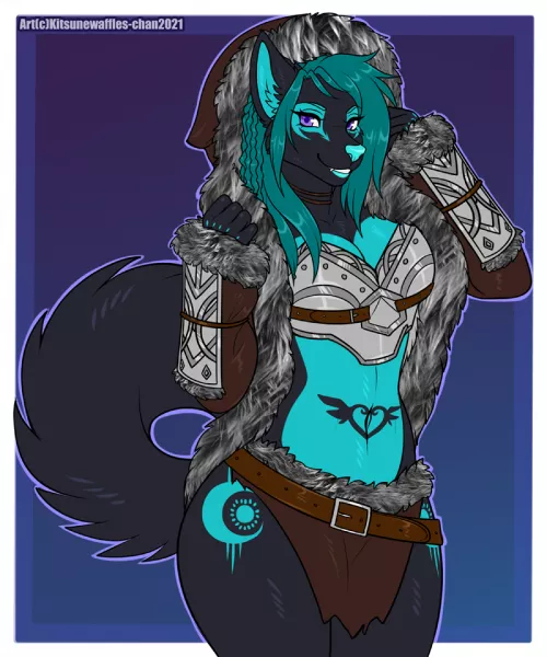 Viking Freya (Art by myself, Kitsunewaffles-chan on FA!) by PinkCatBoss