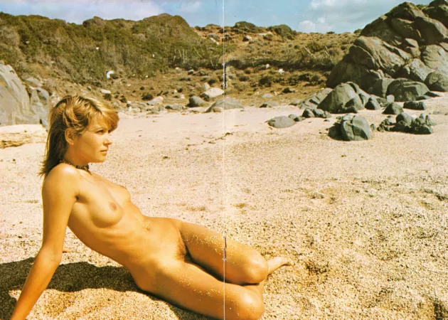 Vintage: Alone on the beach, lost in her thoughts, watching the sea... by bobettebobqc