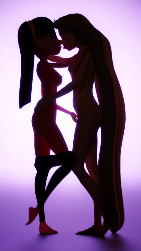 Violet Parr and Rapunzel Embracing [Tangled, Incredibles] by CHEATman115