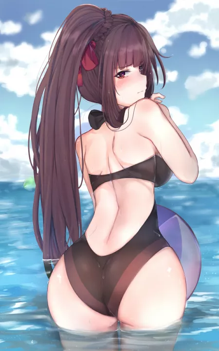 WA2000 Embarrassing Swimsuit (Jjkl9195) [Girls Frontline] by sequence_string
