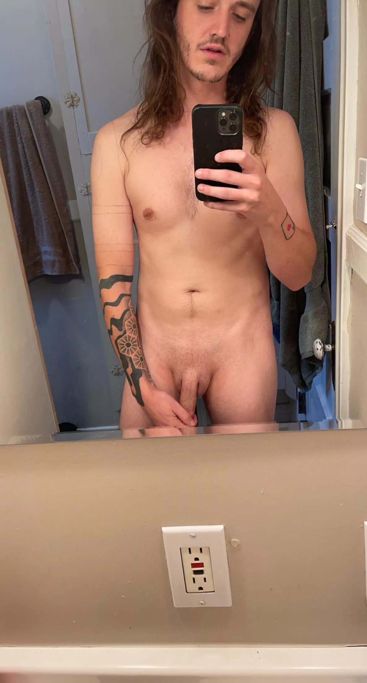 Waiting for the shower to warm… my sleeve will be done next month 😋 posted by JacksonsThrone