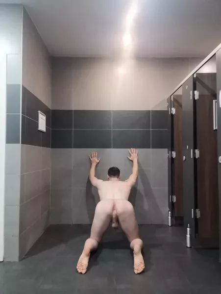 Waiting for you in the work toilets by throbmybits