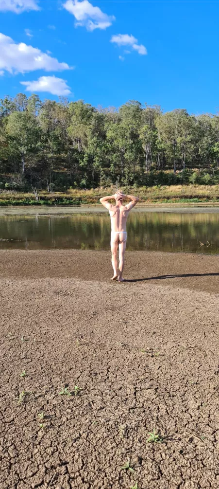 Walking outdoors in my jock strap by jayandbrady