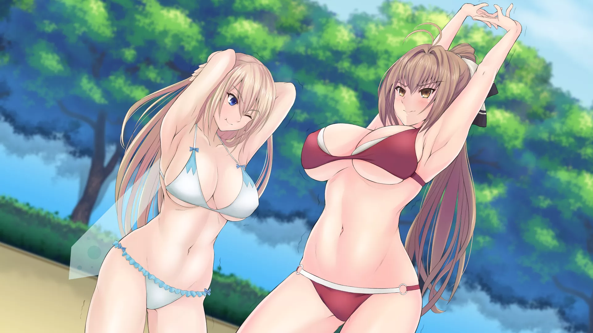 [Wallpaper] Sylphy and Isuzu Sento from Amagi Brilliant Park posted by ---DarkValkyrie---