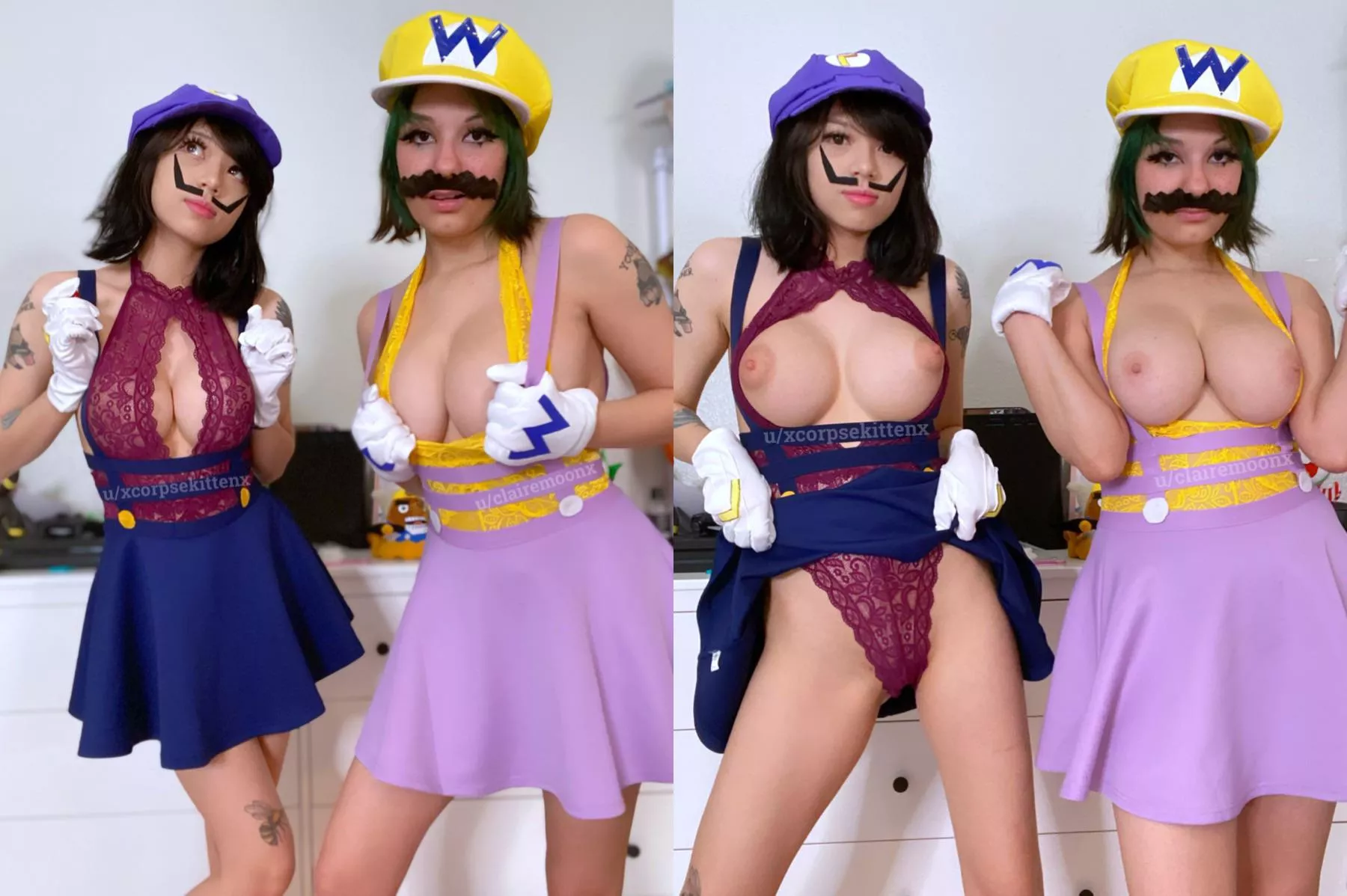 Waluigi and Wario by KorpseKitten and Claire Moon posted by xcorpsekittenx