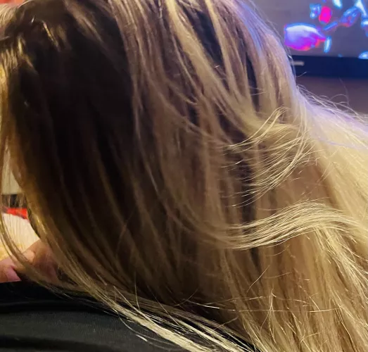 Wanna guess what I am doing behind all the hair. Should I let him finish? by I_Wanna_Ride