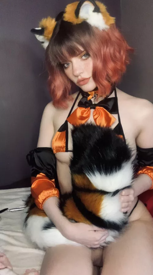 Wanna squish my fluffy tail? “Self” by Snowcrazyfrenzy