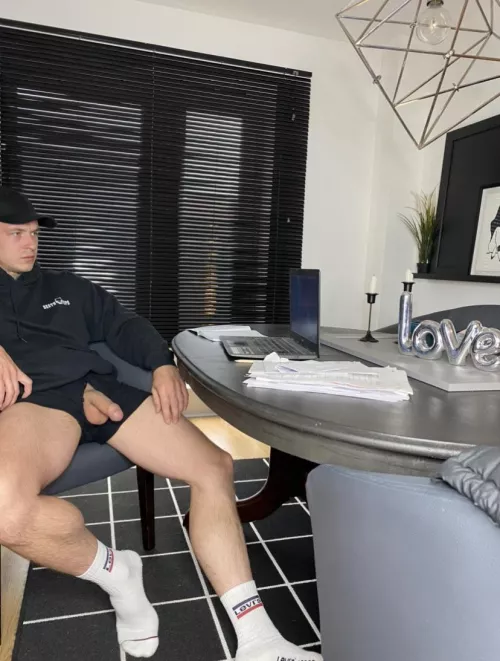 Wanna suck it while I do some work? by str8mateboxers