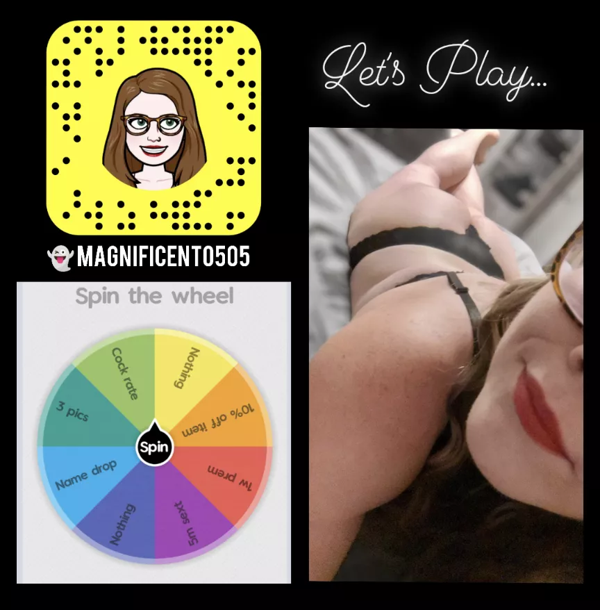 Want to play a game?!🎰 $5 to spin. [Selling]💕AVAILABLE NOW💕Lactating MILF for sexting sessions, live pics, video clips, GFE, and premium Snapchat.🖤 Worn items available‼️Fetish Friendly‼️ [KIK] M3GNIFIC3NT 👻 Magnificent0505 posted by Magnificent_Panties