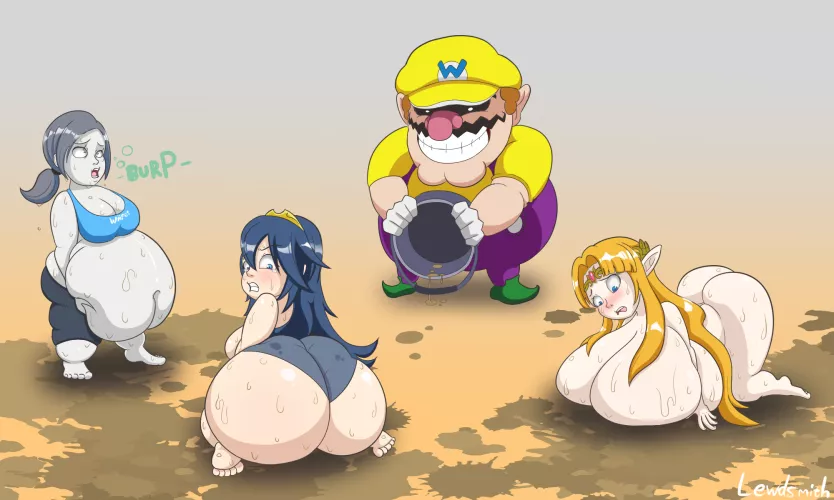 Wario strikes again [shrinking/shortstack tf, weightgain, expansion] by Lewdsmith