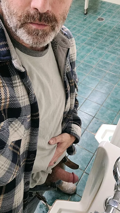 Was getting a little hard at this urinal, wish someone when I pulled up next to me I gave this cock a tug😈💦💦 by Regdude1072