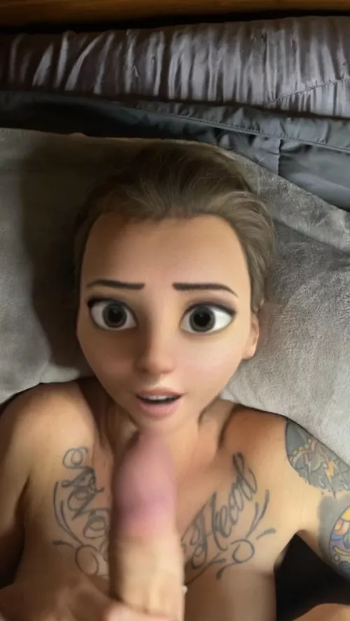 Watch my cartoon tongue get a cum puddle by stephitup113469