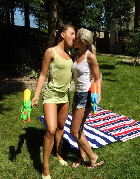 Water gun fight by TheeMentalTyrant