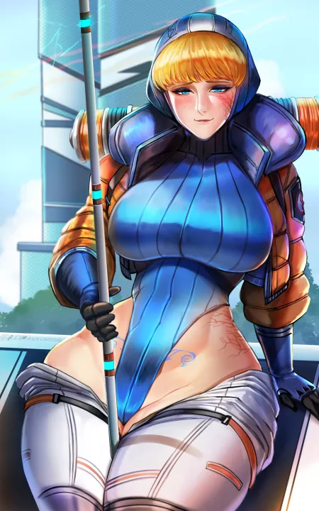 Wattson Ribbed Leotard (Badcompzero) [Apex Legends] by sequence_string