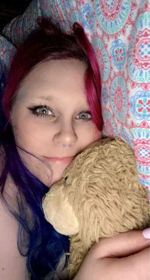 We aren’t feeling too good today. Can we get some snuggles? by Squidneigh