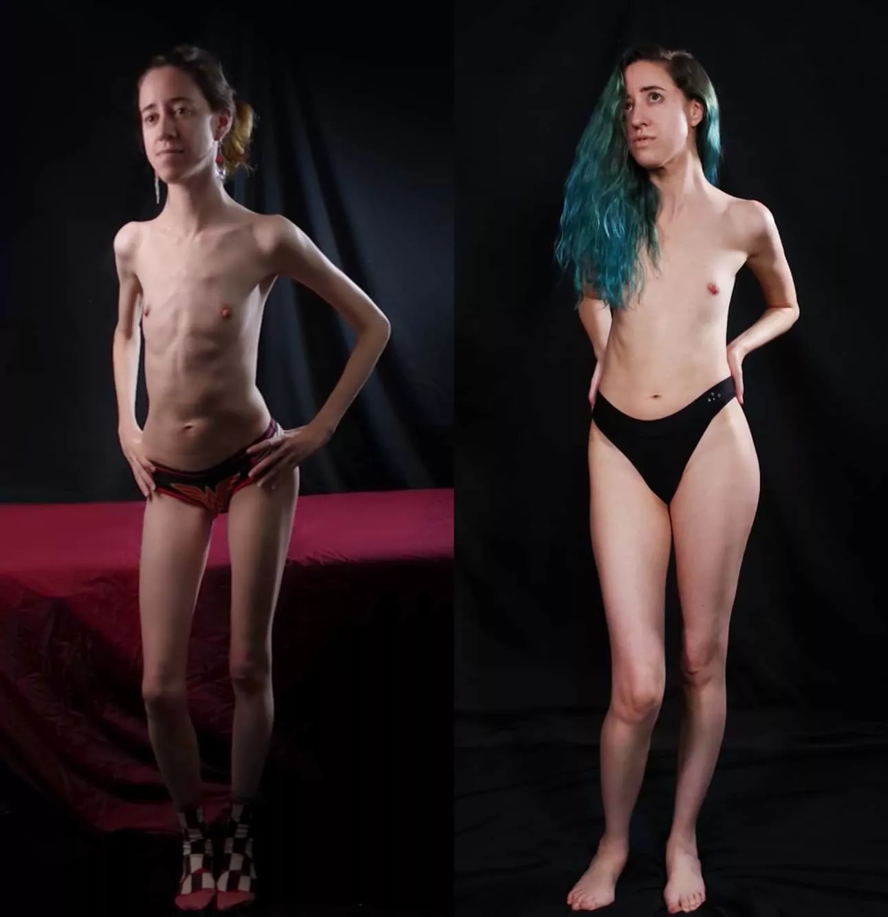 We get together every now and again to document. 2 years of progress. Almost double the thigh. posted by EoLiminality