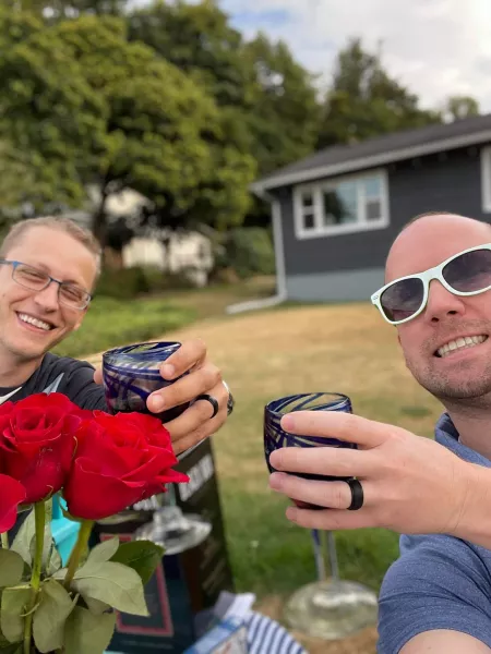 We got engaged yesterday! Here's to almost six years 👨‍❤️‍👨 by monkmotherfunk