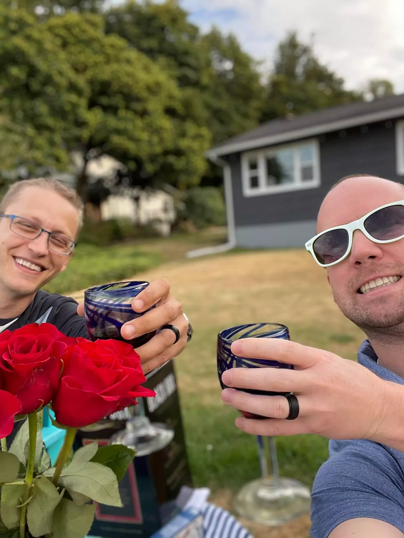 We got engaged yesterday! Here's to almost six years 👨‍❤️‍👨 posted by monkmotherfunk
