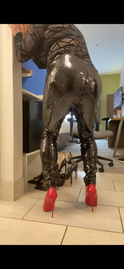 Wearin my FUCK ME hard Red 5 in Louboutin SoKate….WHO wants to fuck my tight pussy?? by gucciheels