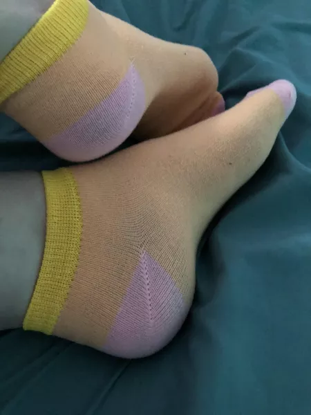 Wearing my socks in bed (F) by CupcakeTootsie