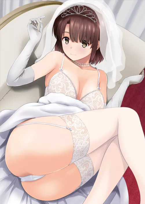 wedding thighs (Megumi Kato) by Anime_Fan_Art