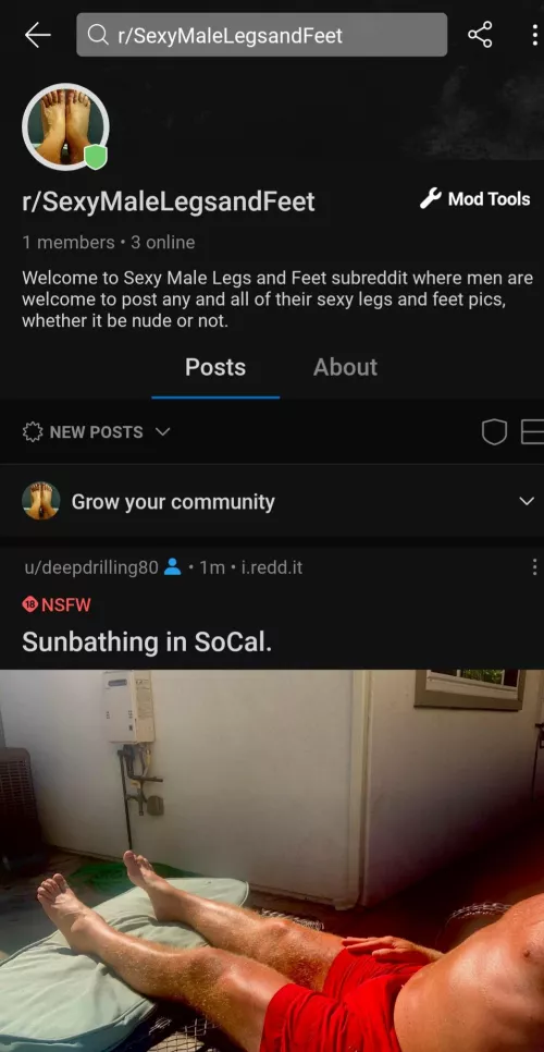 Welcome to the new r/SexyMaleLegsandFeet subreddit where men are welcome to post any and all of their sexy legs and feet pics, whether it be nude or not. [M] by deepdrilling80