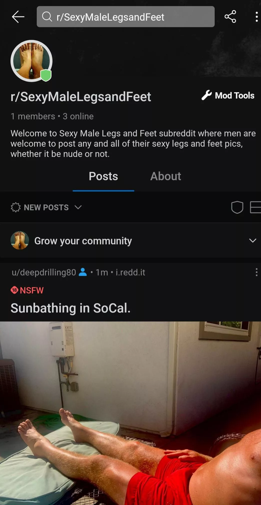 Welcome to the new r/SexyMaleLegsandFeet subreddit where men are welcome to post any and all of their sexy legs and feet pics, whether it be nude or not. [M] posted by deepdrilling80