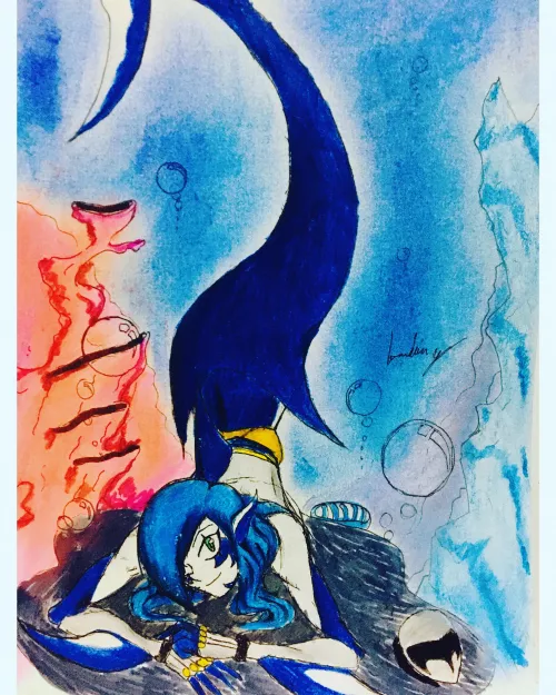 Well it’s not a kind of porn, but I want to show this drawing of my OC “Annie the mershark” I hope you like it by Bandangs