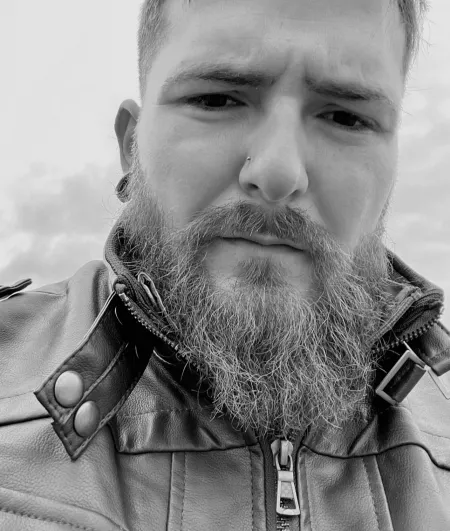 Went for a ride on the bike today. Any love for a man in leather? 😎 by Redbeardedthrobinson