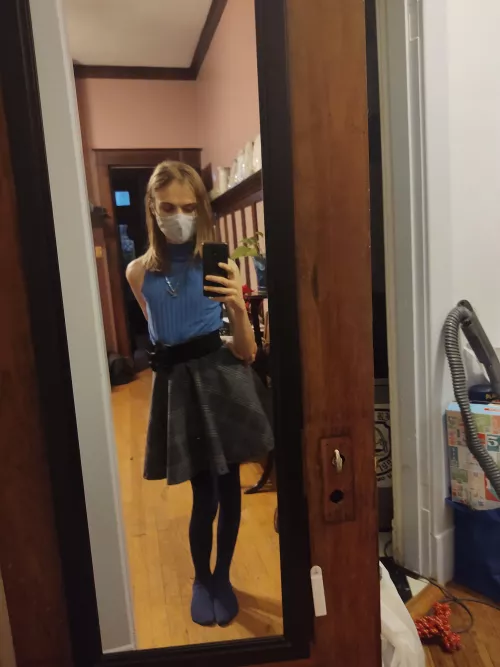 Went out in public dressed up for the first time, tonight. It was a bit anxiety inducing at first, but I'm proud of myself for going through with it! Happy New Year y'all! 😄 by ObligatoryThrow-Away