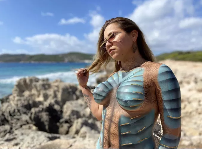 Went to the beach like this (OC) by Phonyimper