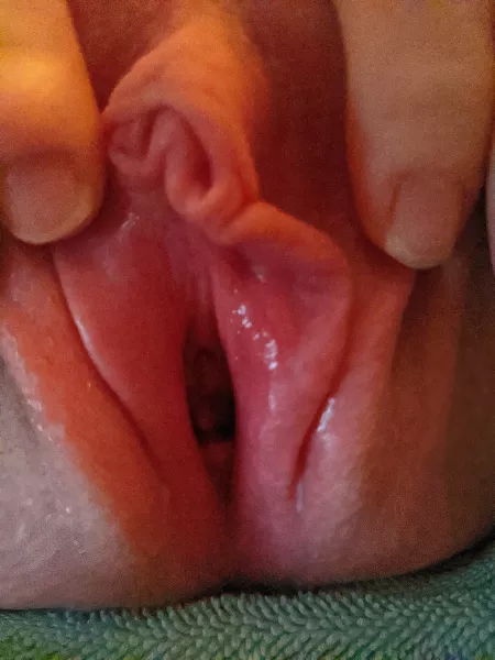 Wet and puffy right after being fucked. Who wants to lick and clean me up? by Far_Protection7975