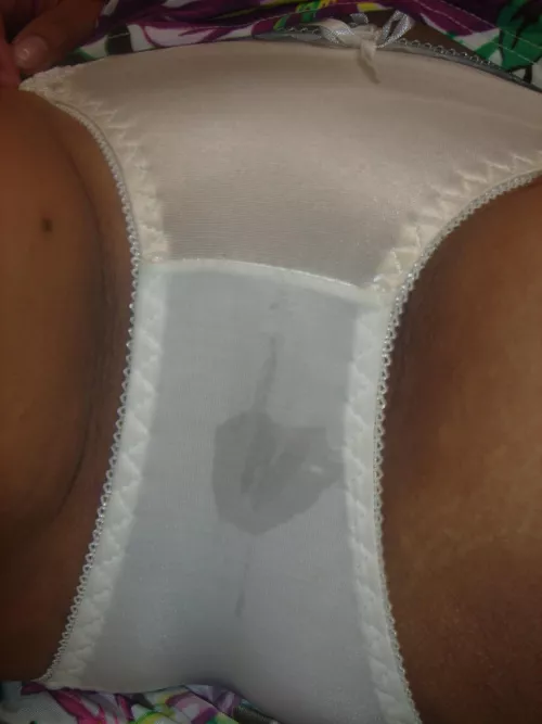 Wet white satin by panty_overload