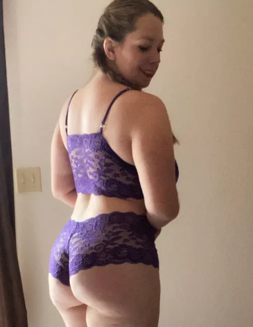 What do you think of my curves in purple lace? by Foxxthemisses