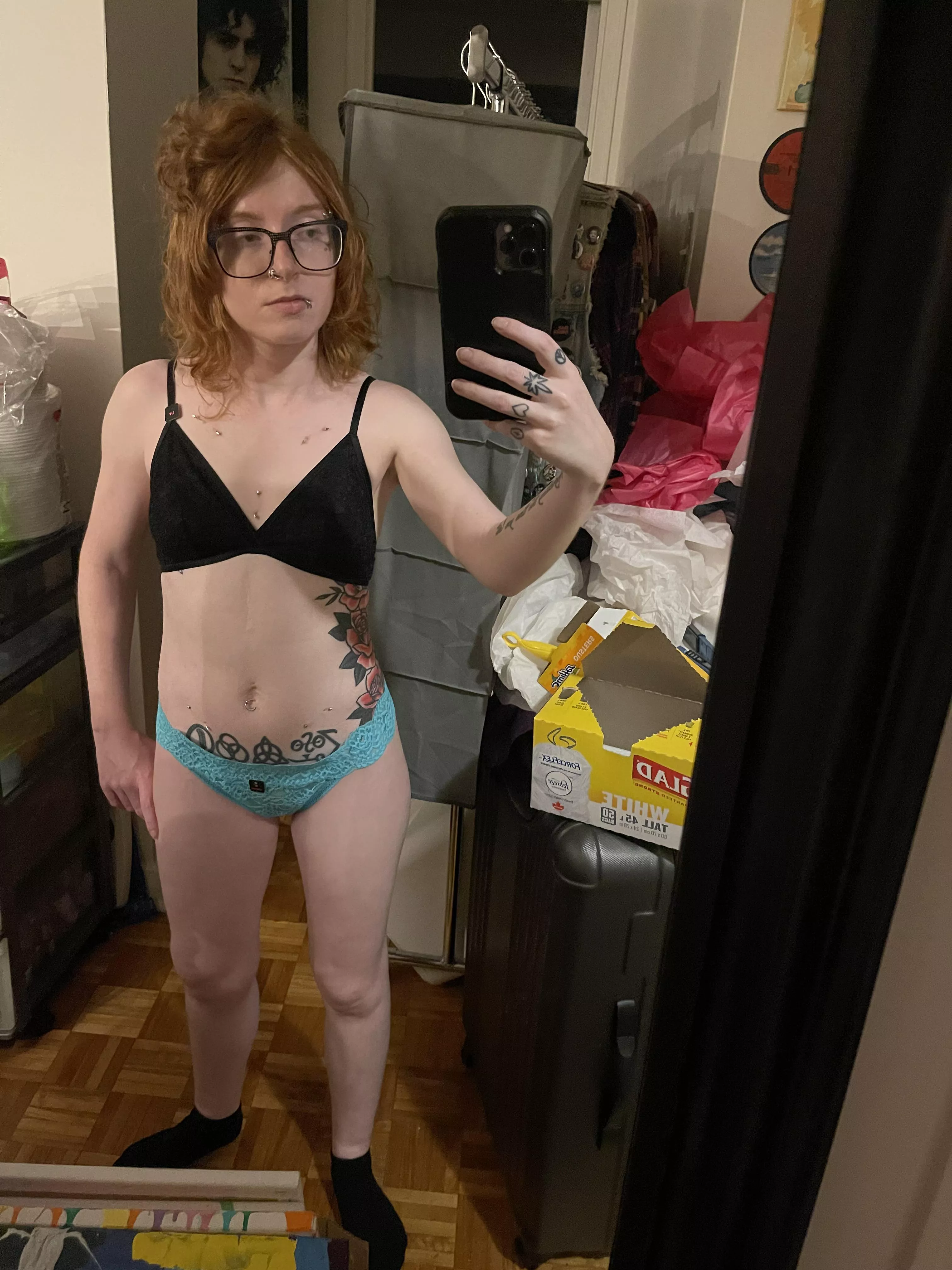 What do you think of my new neon blue thong? posted by HotPants141