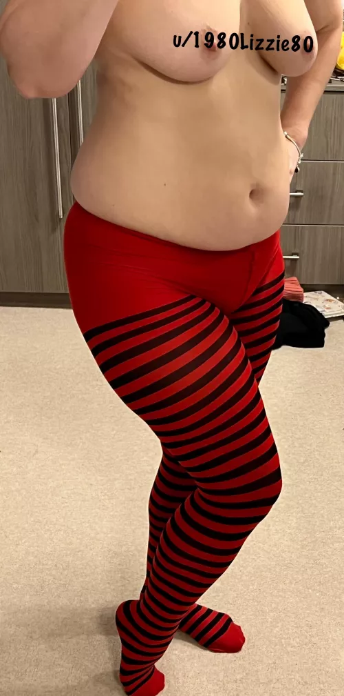 What do you think of my red and black strip tights? All my other tights are black or nude 😘 by 1980Lizzie80