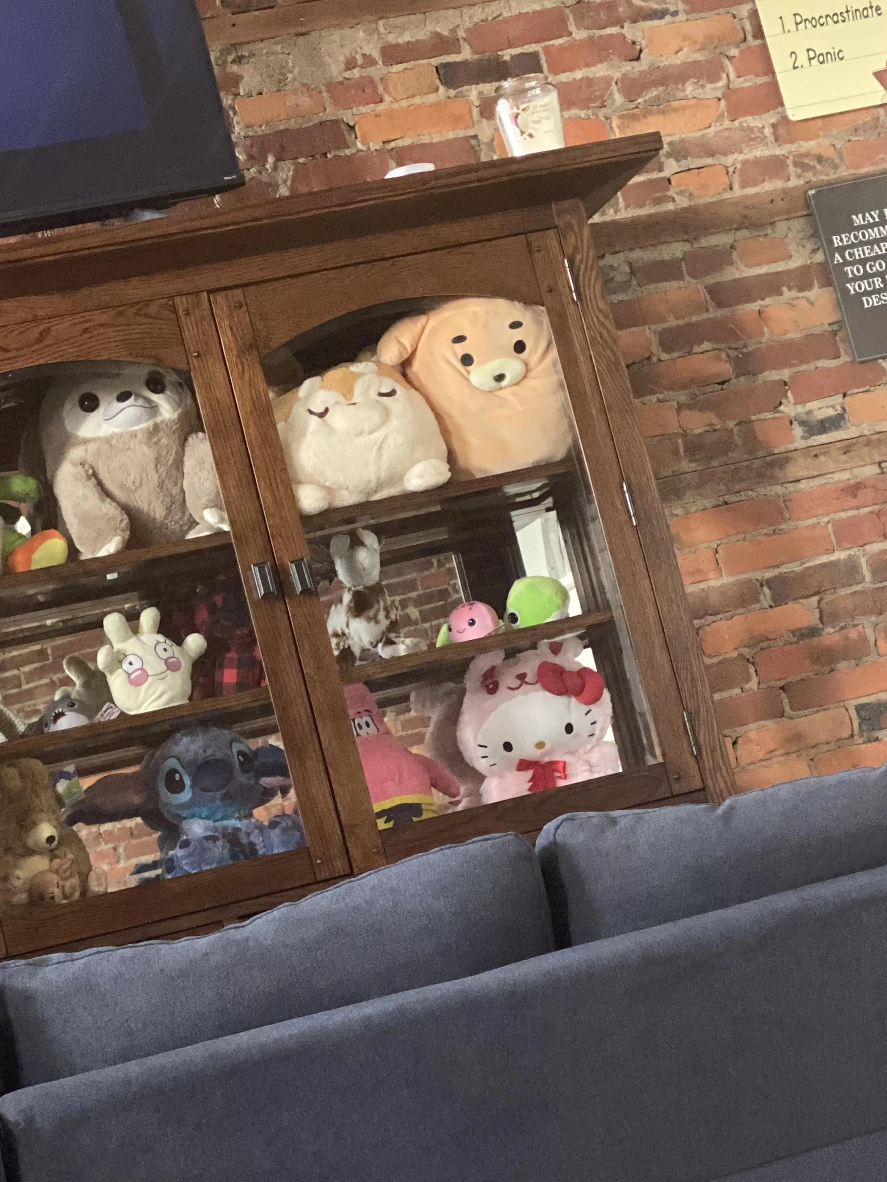 What else would a little use a China cabinet for 😂 posted by Sw33typiee