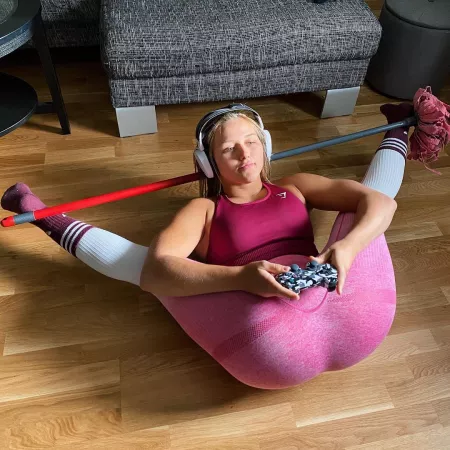 What game do you think she's playing? by Prestigious-Rip-307