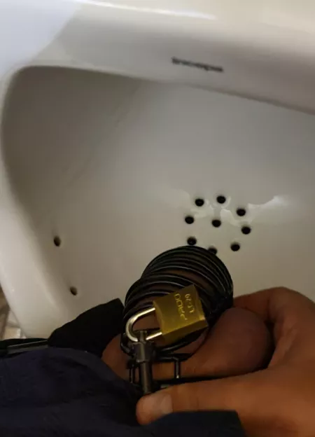 What would you do if you looked to the side and you saw me like that in a urinal? by cuckcouple4ever