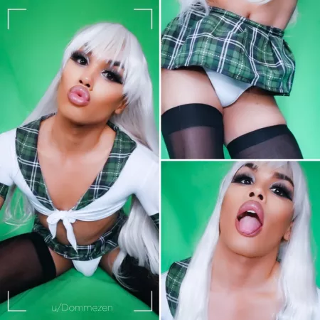 What would you do to this willing school girl slut...? 👅💦🍆 by Dommezen