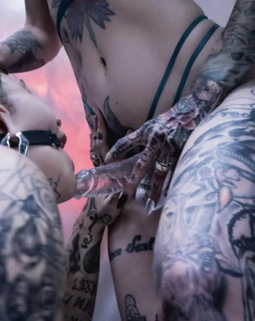 What’s better than one tattooed goth girlfriend? TWO ⚠️🍆💦 by Thexxxcoven