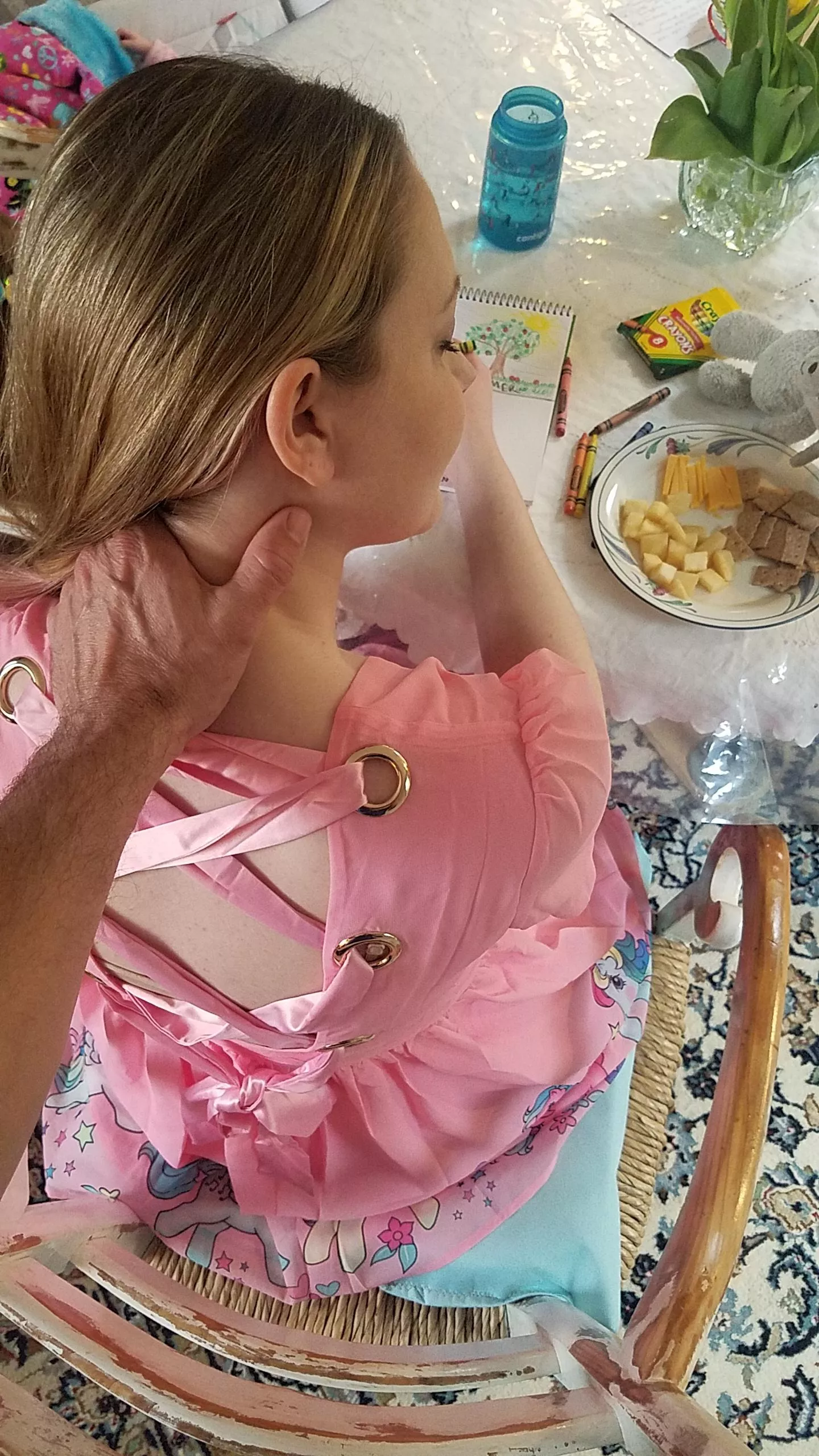 When Daddy buys you a new dress and then brushes your hair & tells you you're pretty, while you color and eat snacks in it ❤ posted by PerspectivePure2169