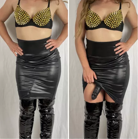 When I pull that skirt up and you see this fat cock I’m sure your lil friend is gonna get excited 😏😏 by somuchtohandle