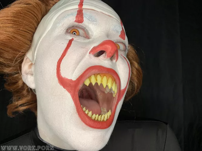 When I think about horror that features characters being devoured by big, intimidating mouths, one particular novel/miniseries/movie and its terrifying clown stand out [OC: WendiVore] [IRL] by wendi_vore_porn