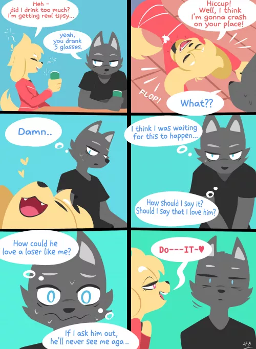 When you have a crush on a friend. / art by me by HydraB2