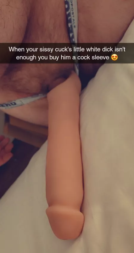 When your sissy cuck's little white dick isn't enough you buy him a cock sleeve 🤏😍 by fl4ws_n_sinz
