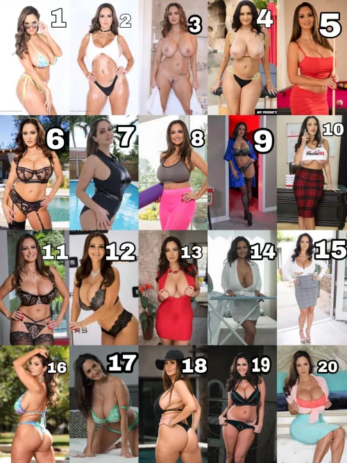 Which Ava Addams scene you don't get tired of seeing or makes you ejaculate like a bull every time you see it?Mine is 6,13 and 18, whenever I see her with those clothes she makes me hard (I know there were more missing but I will only put some) by draco12356