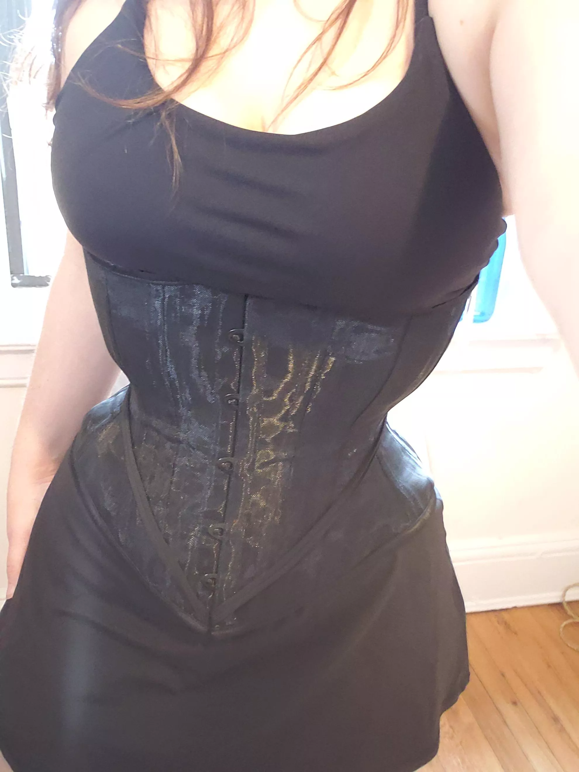Which do you like more, my corset or my dress? posted by Sayge_Paige