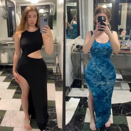 Which dress looks better on me? 🖤💙
